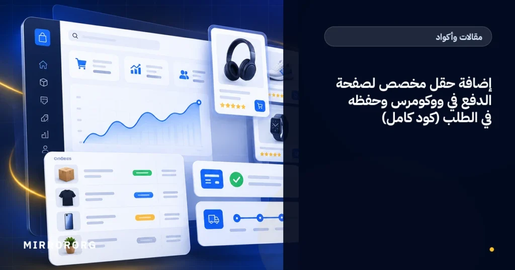إضافة حقل مخصص لصفحة الدفع في ووكومرس وحفظه في الطلب (كود كامل)