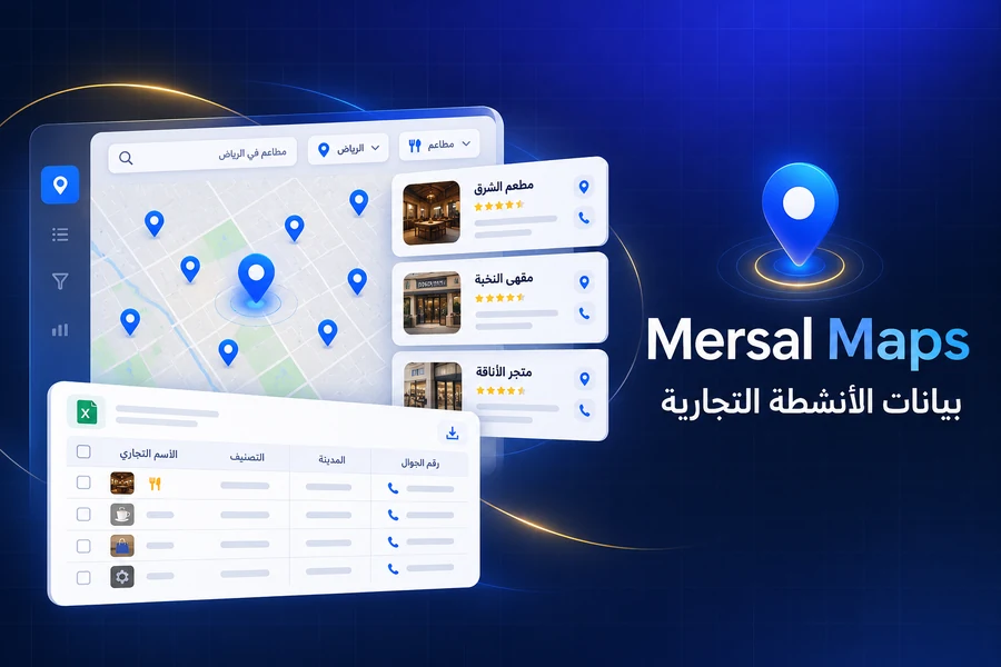 Mersal Maps — إضافة Chrome لبيانات الأنشطة التجارية